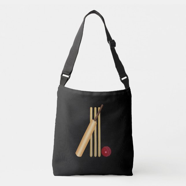 Sac Ajustable Cricket - Wicket, chauve-souris et balle (Devant)