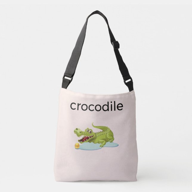 Sac Ajustable Crocodile et calligraphie modifiables sur l'ivoire (Devant)