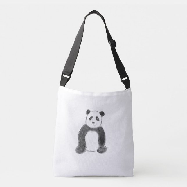 Sac Ajustable Croquis de panda en noir et blanc (Devant)