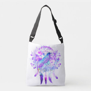 Sac Ajustable Crow Dreamcatcher Blue Purple Floral