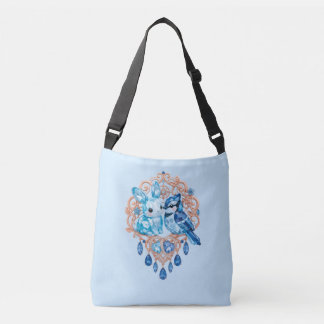 Sac Ajustable Crystal Blue Bunny and Blue Jay Heart