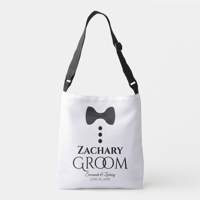 Sac Ajustable Cute Black Bow Cravate & Boutons Mariage de Groom (Dos)