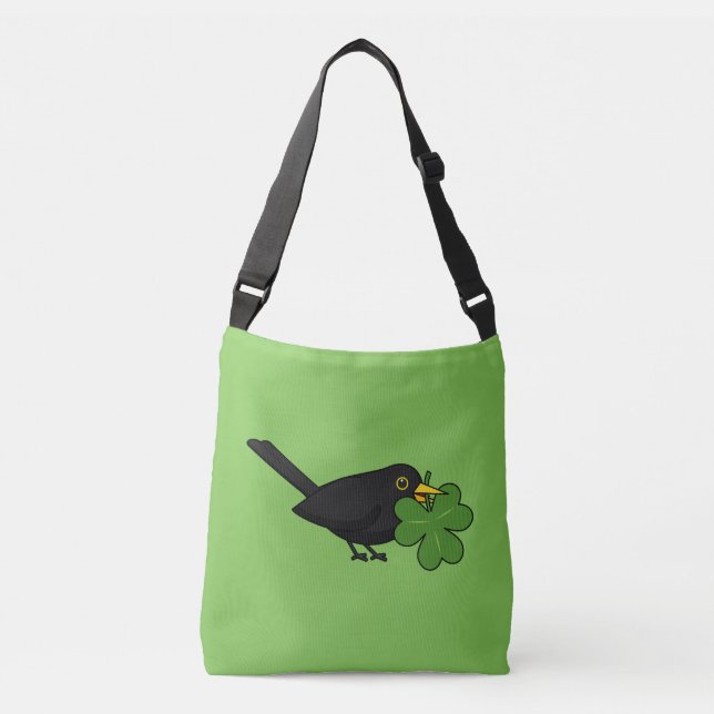 Sac Ajustable Cute Blackbird avec Shamrock Clover Carton (Devant)