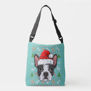 Sac Ajustable Cute Boston Terrier Ugly Christmas Sweater Santa