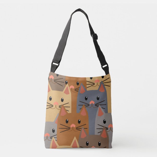 Sac Ajustable Cute Cats Colorful Cat Visage Collage (Devant)
