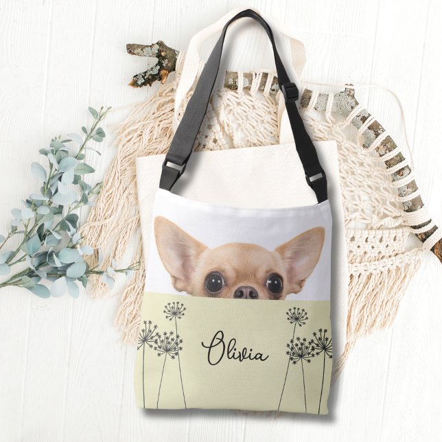Sac Ajustable Cute Chihuahua Dandelion Personalized Crossbody (Créateur téléchargé)