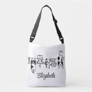 Sac Ajustable Cute Hanging Kittens Nom personnalisé