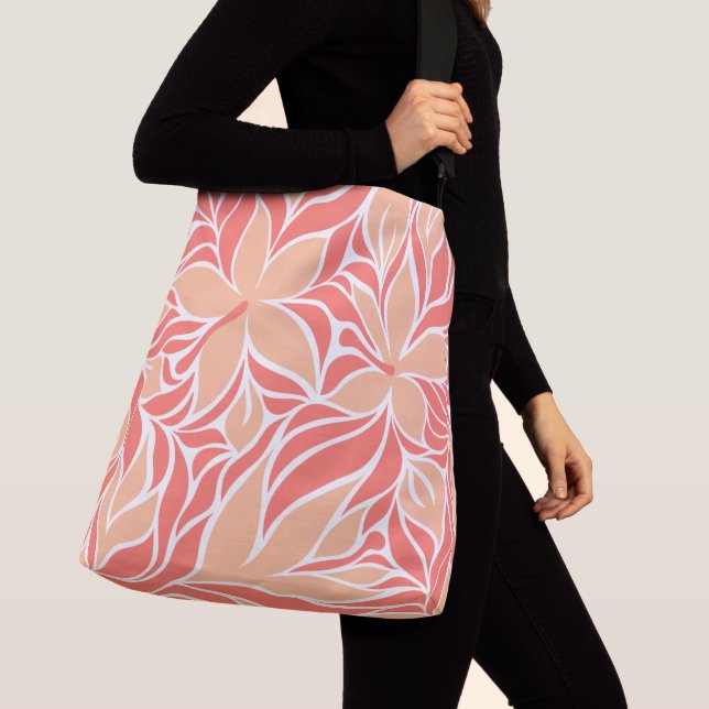 Sac Ajustable Cute Moderne Floral Stylé Motif Orange Peach (De près)