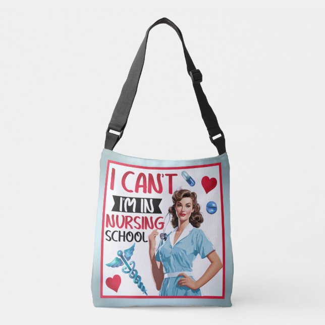 Sac Ajustable Cute Nostalgic Nurse Pinup_ Je suis à l'école de s (Devant)