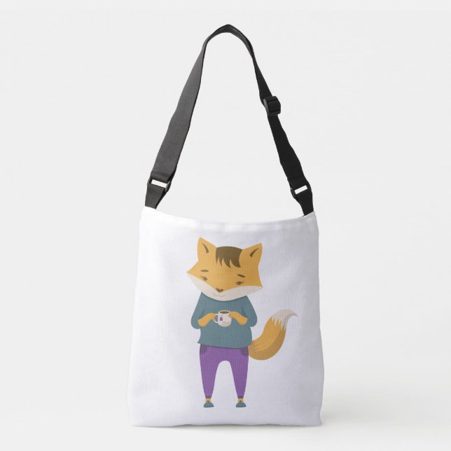 Sac Ajustable Cute renard avec tasse de thé (Devant)