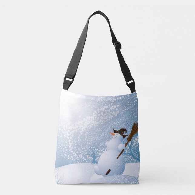 Sac Ajustable Cute Snowman dans Pastel Blues (Devant)