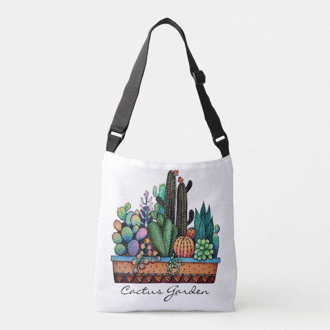 Sac Ajustable Cute Watercolor Cactus Garden (Devant)