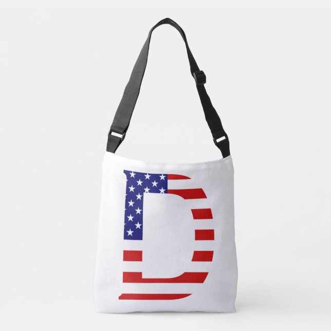 Sac Ajustable D Monogramme superposé sur le drapeau américain cb (Devant)