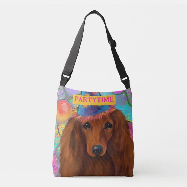 SAC AJUSTABLE DACHSHUND ROUGE              (Devant)