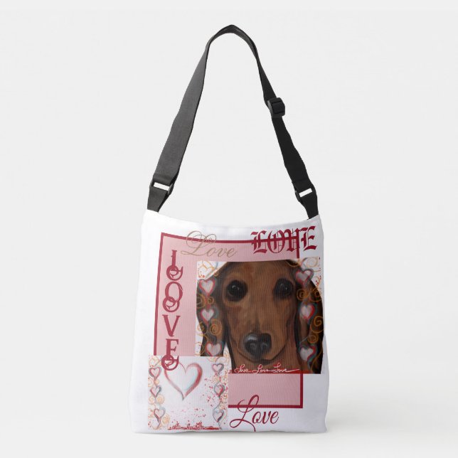 Sac Ajustable Dachshund Rouge   (Devant)