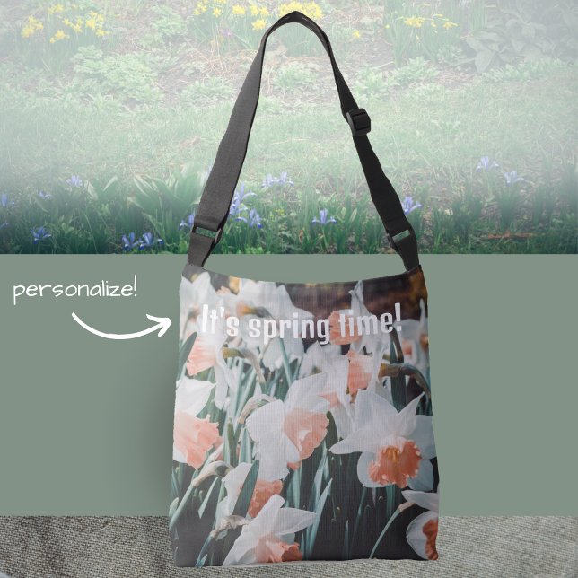 Sac Ajustable Daffodiles d'orange blanc dans le jardin de printe (Créateur téléchargé)