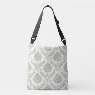 Sac Ajustable Damas Rococo Grand Motif Vert sur Crème