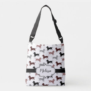 Sac Ajustable Damask Dachshunds Custom Retro
