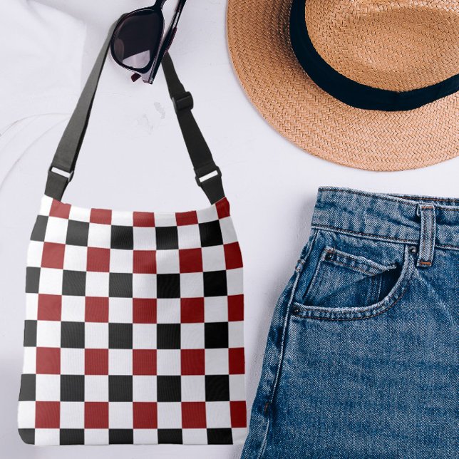 Sac Ajustable Damier noir rouge blanc  (Créateur téléchargé)
