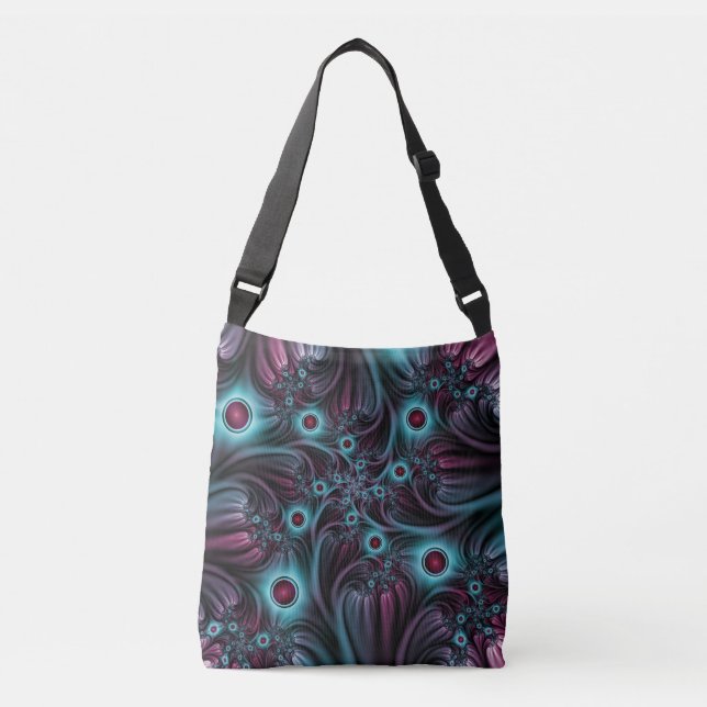 Sac Ajustable Dans la profondeur Bleu rose Abstrait Fractal Art (Devant)