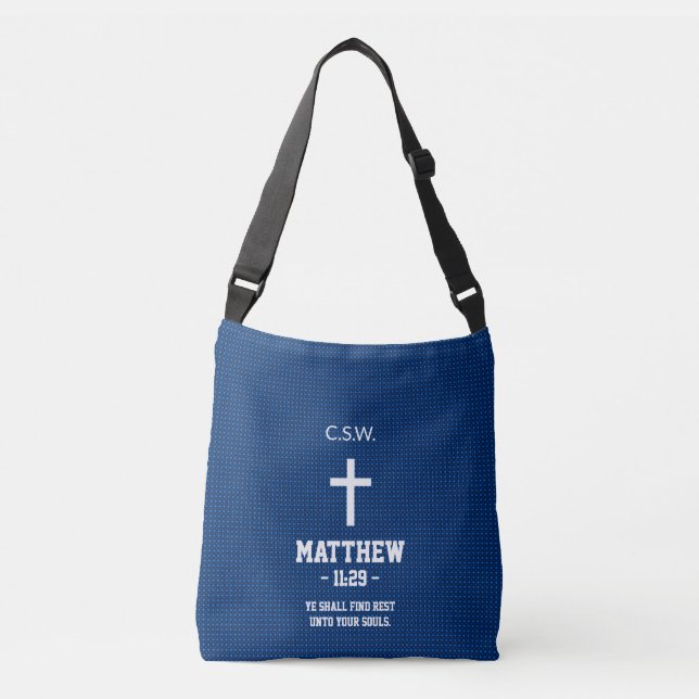 Sac Ajustable Dark Blue Star Pattern Bible Verse Christian (Devant)