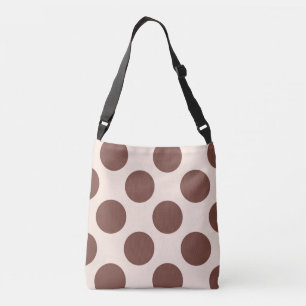 Sac Ajustable De grands cercles pois bruns dessinent sur rose