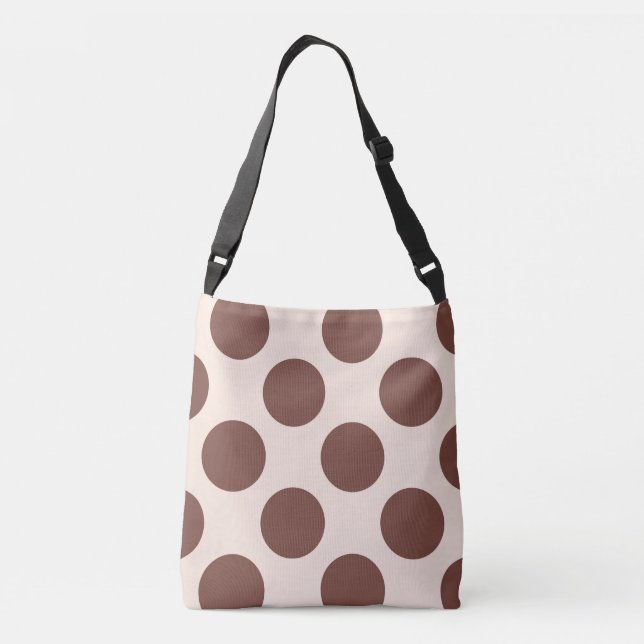 Sac Ajustable De grands cercles pois bruns dessinent sur rose (Dos)