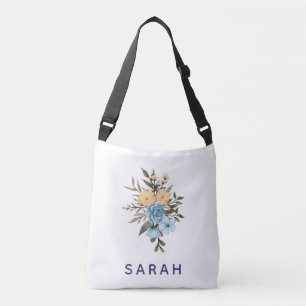Sac Ajustable Delphinium aquarelle royal Nom personnalisé