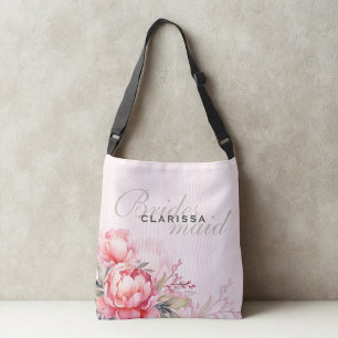 Sac Ajustable Demoiselle d'honneur   Pivoine rose et vert sauge
