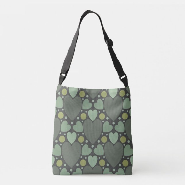 Sac Ajustable Design de coeur vert rétro tendance (Dos)