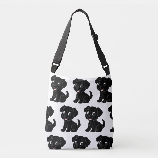 Sac Ajustable Dessin animé Lab noir assis (Devant)