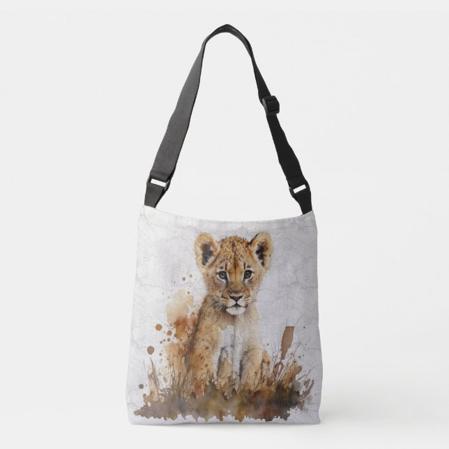 Sac Ajustable dessin d'aquarelle safari - lion king (Devant)