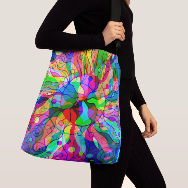 Sac Ajustable Dessin d'art fantastique - Décalage néon abstrait  (De près)