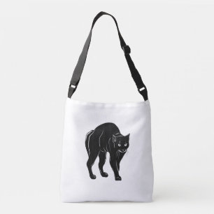 Sac Ajustable Dessin en silhouette de chat noir à rallonge d'Hal