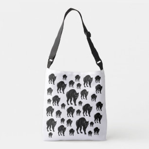 Sac Ajustable Dessin en silhouette de chat noir à rallonge d'Hal