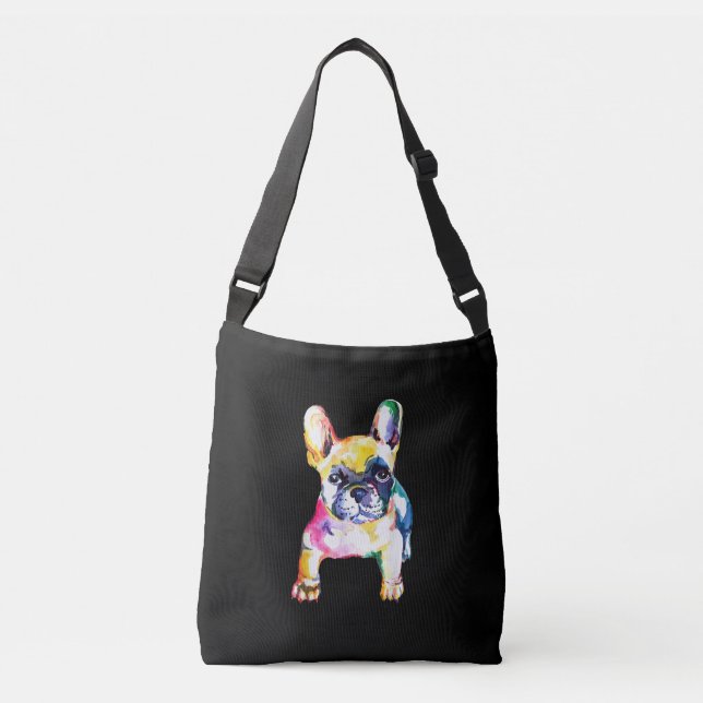 Sac Ajustable Dessin Français Bulldog original aquarelle (Devant)