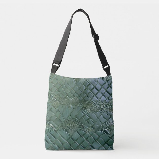 Sac Ajustable Détail en relief en faux cuir turquoise profond (Devant)