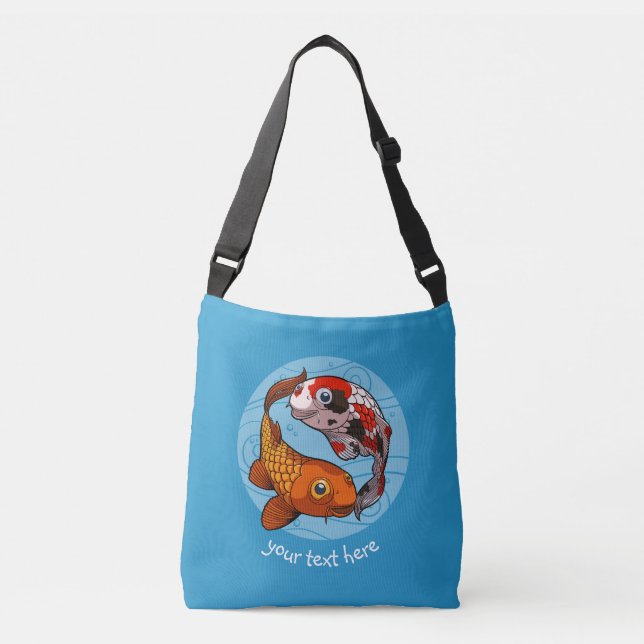 Sac Ajustable Deux Koi Carp Poisson Amis Nage Carton (Devant)
