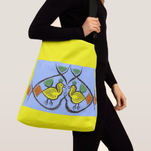 Sac Ajustable deux oiseaux d'art populaire