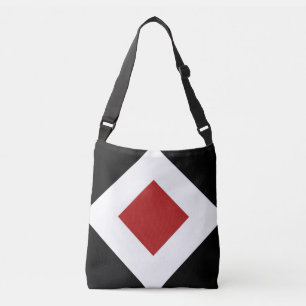 Sac Ajustable Diamant rouge tout-sur-impression, bordure blanche
