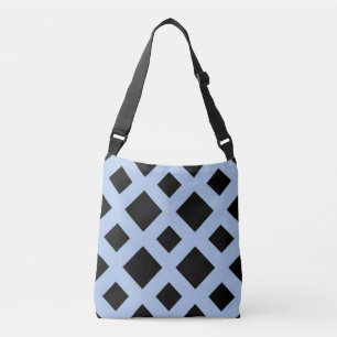 Sac Ajustable Diamants noirs tout-sur-impression sur bleu clair