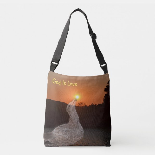 Sac Ajustable Dieu est l'amour coucher de soleil (Devant)