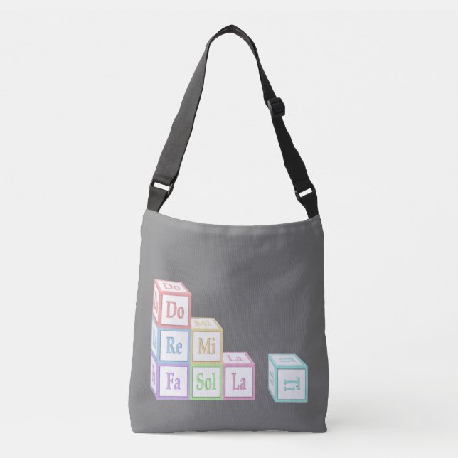 Sac Ajustable "Do Re Mi" Stoppée Blocs de bébé musicaux Gris (Devant)