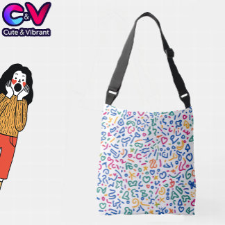 Sac Ajustable Doodle amusant coloré formes vibrantes
