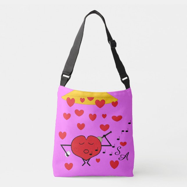 Sac Ajustable Douche de Coeurs : Fuchsia (Devant)