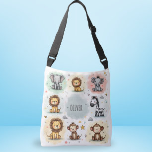 Sac Ajustable Doux doodles d'animaux de safari à l'aquarelle