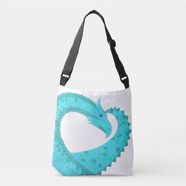 Sac Ajustable Dragon de coeur du Verdigris en blanc (Devant)