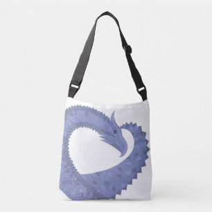 Sac Ajustable Dragon de coeur gris bleu sur blanc