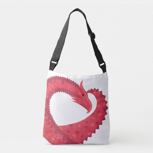 Sac Ajustable Dragon de coeur rouge en blanc (Devant)
