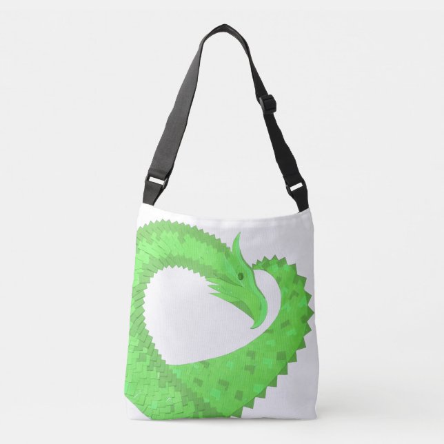 Sac Ajustable Dragon de coeur vert citron blanc (Devant)